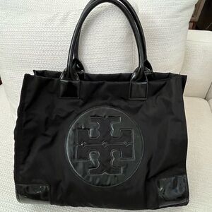 Black nylon handbag